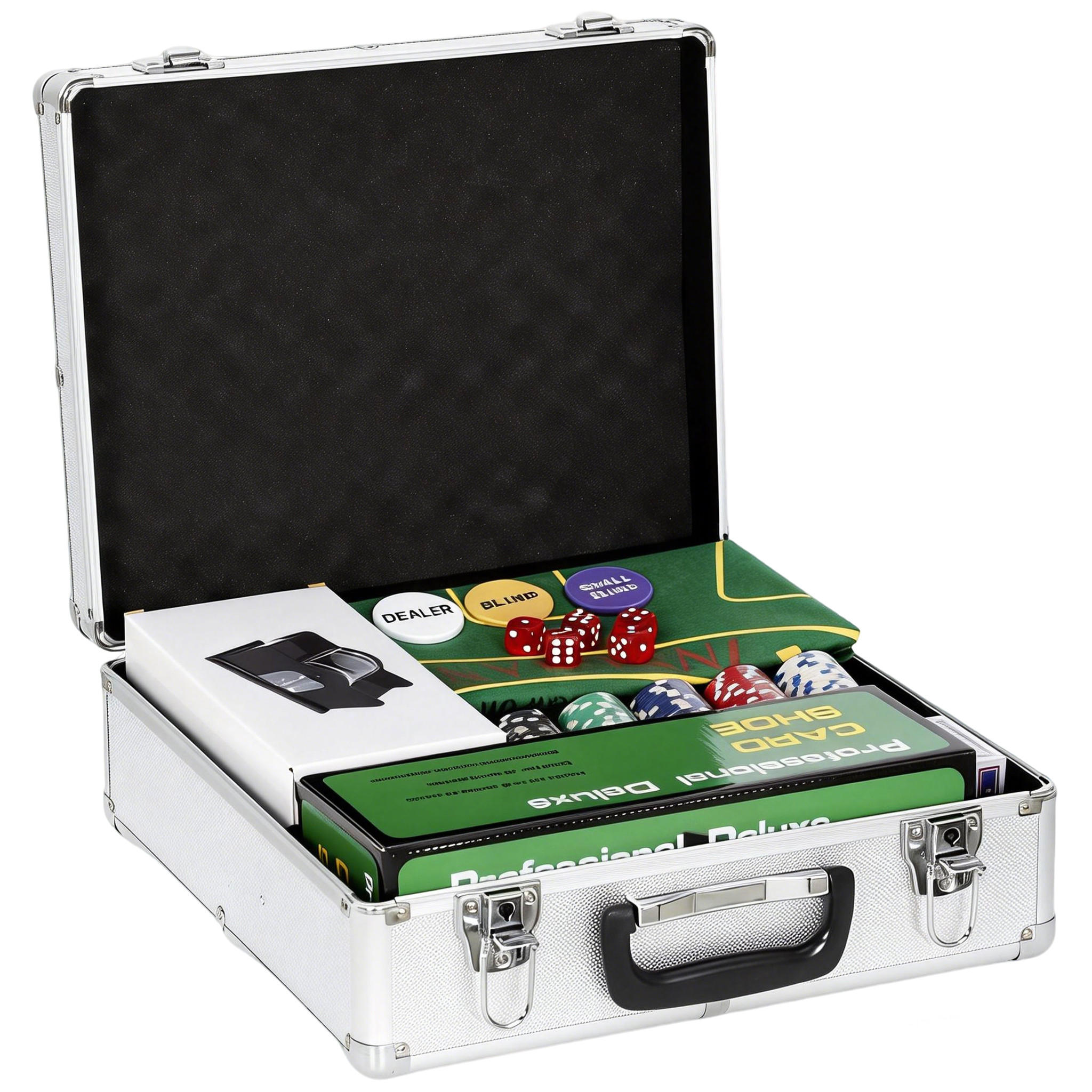POKERSET Aluminium Kunststoff Silber - Silberfarben, Kunststoff - SPORTNOW