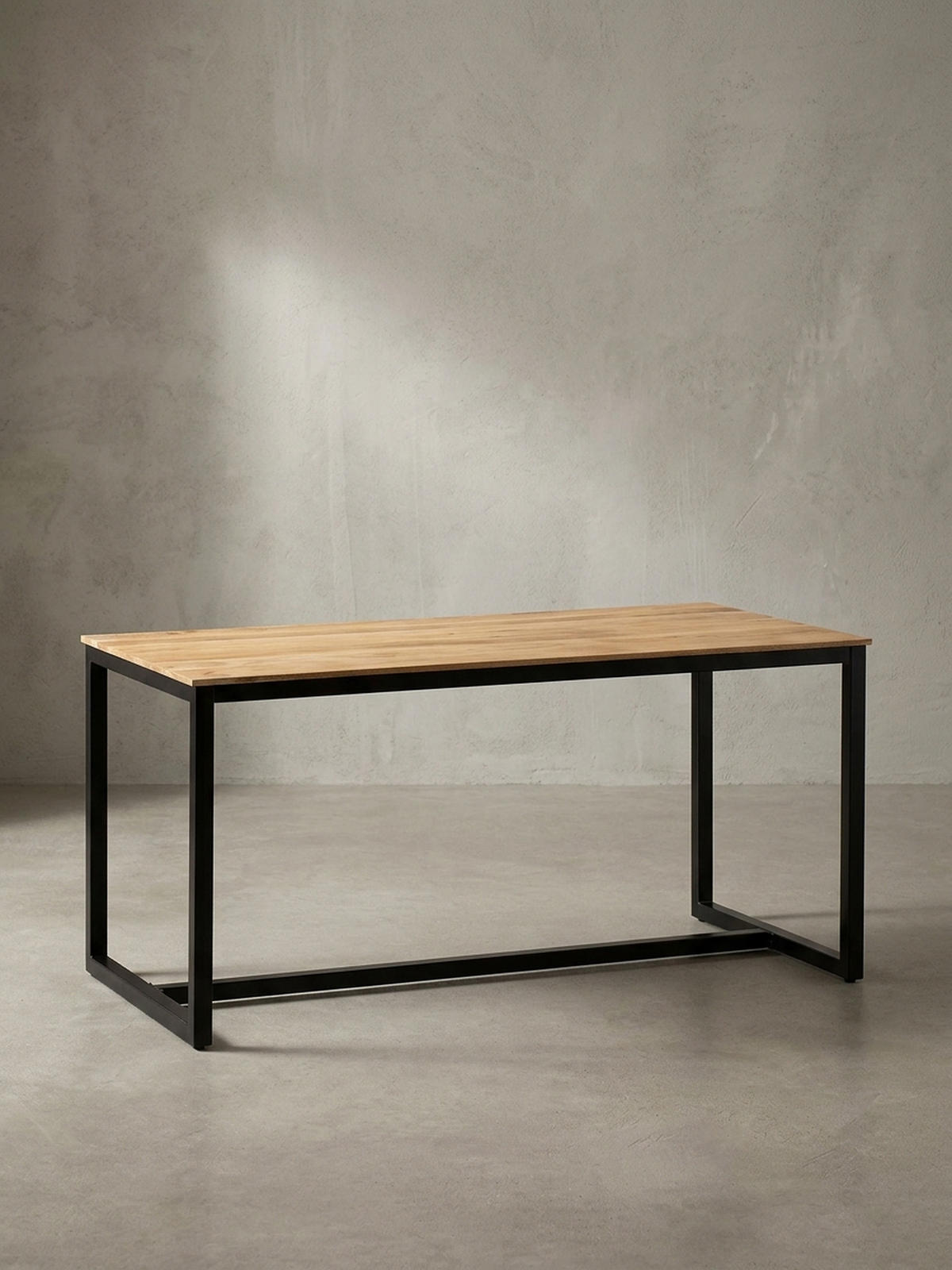 ESSTISCH Massivholz Metall Rechteckig Loft-Stil, Akazie 140x80x76 cm - Schwarz/Akaziefarben, Holz/Metall (80/140/76cm) - KADIMA DESIGN