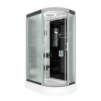 DUSCHE DampfduscheD60-73M2R sw 80x120 - Schwarz, Glas/Kunststoff (80/120/215cm) - AcquaVapore by Sandra Jentho