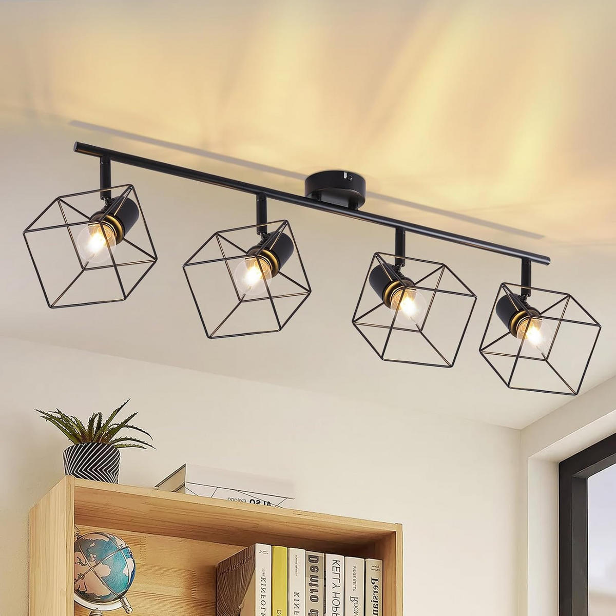 STRAHLER Ehrlich 4-flammig 70/10/17 cm - Schwarz, Metall (70/10/17cm) - ZMH