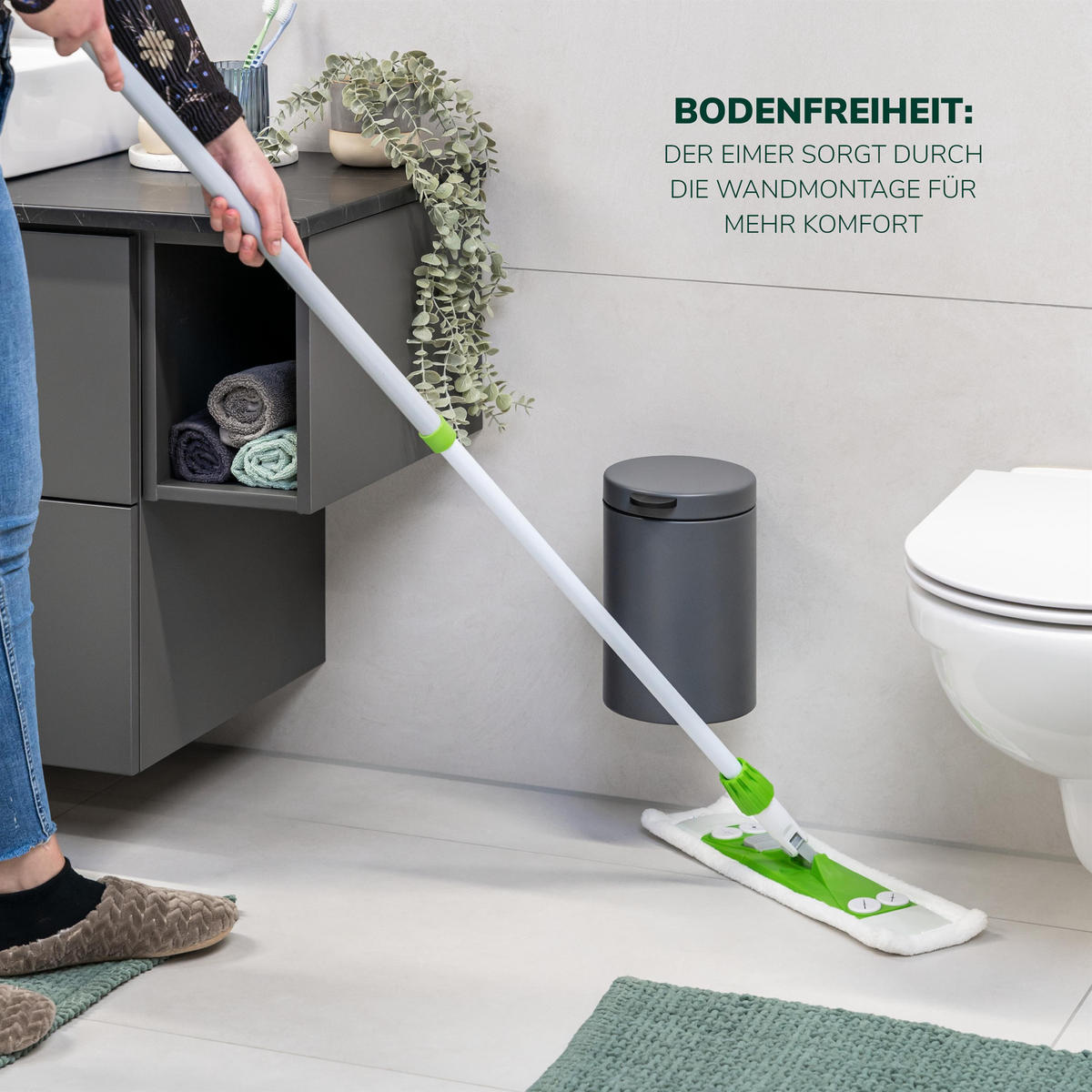 WAND-KOSMETIKEIMER, grau - Grau, Metall (16/24/23cm) - bremermann