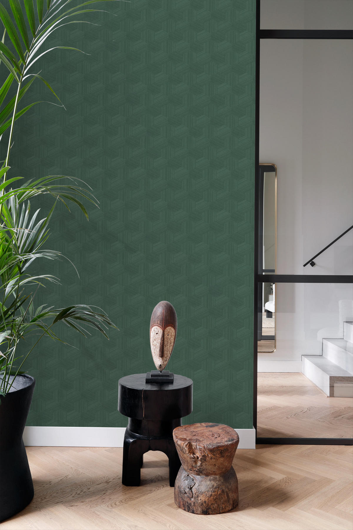 TAPETE 3D-Muster 50 x 900 cm - Grün, Papier (50/900cm) - Origin Wallcoverings