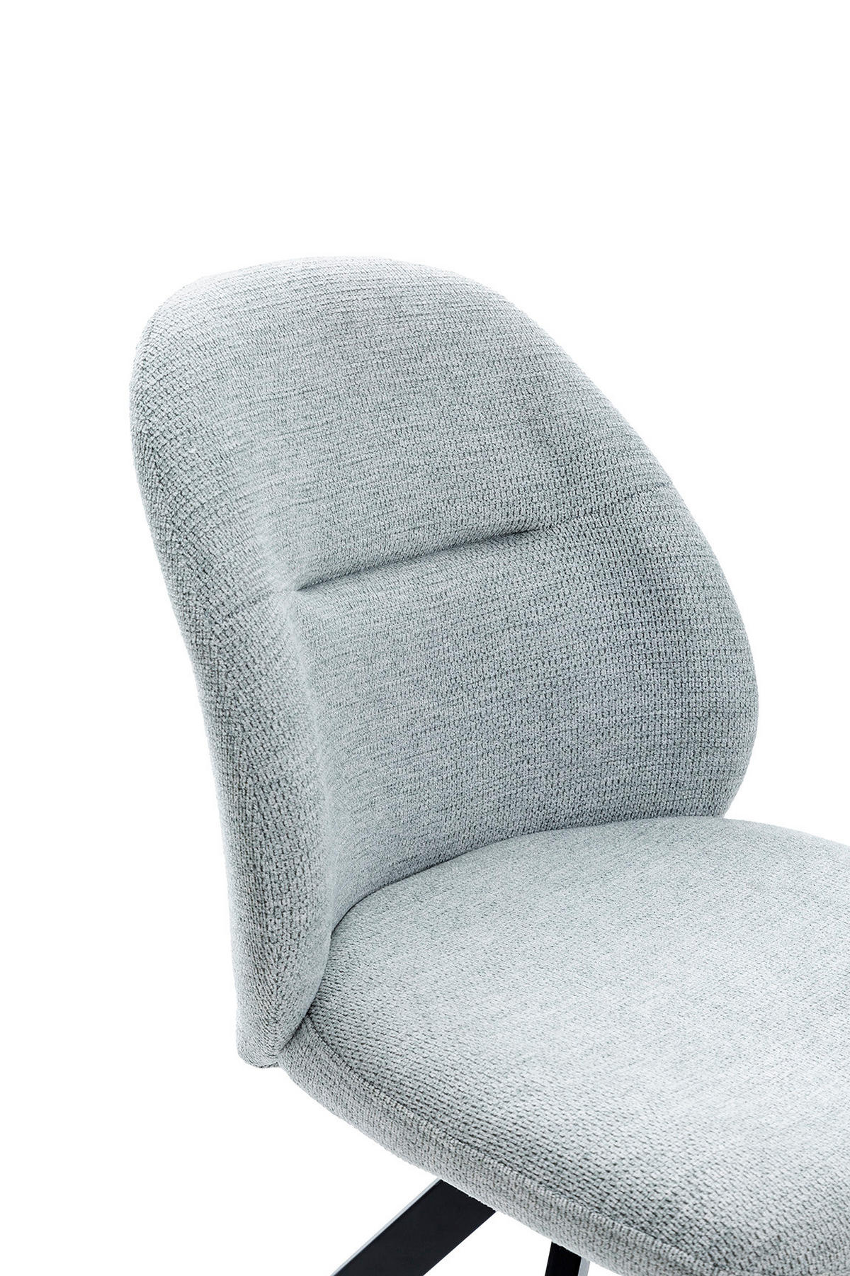 STÜHLEN (Set aus 2) aus stoff mit schwarzen metallbeinen - tamara 47/60/49 cm - Grau, Textil (60/49/47cm) - Calicosy