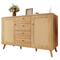 SIDEBOARD in Eichefarben mit 4 Schubladen und 2 Türen für Wohnzimmer, B140/T40/H86 cm - Eichefarben/Naturfarben, Holzwerkstoff (140/86/40cm) - STILVORA