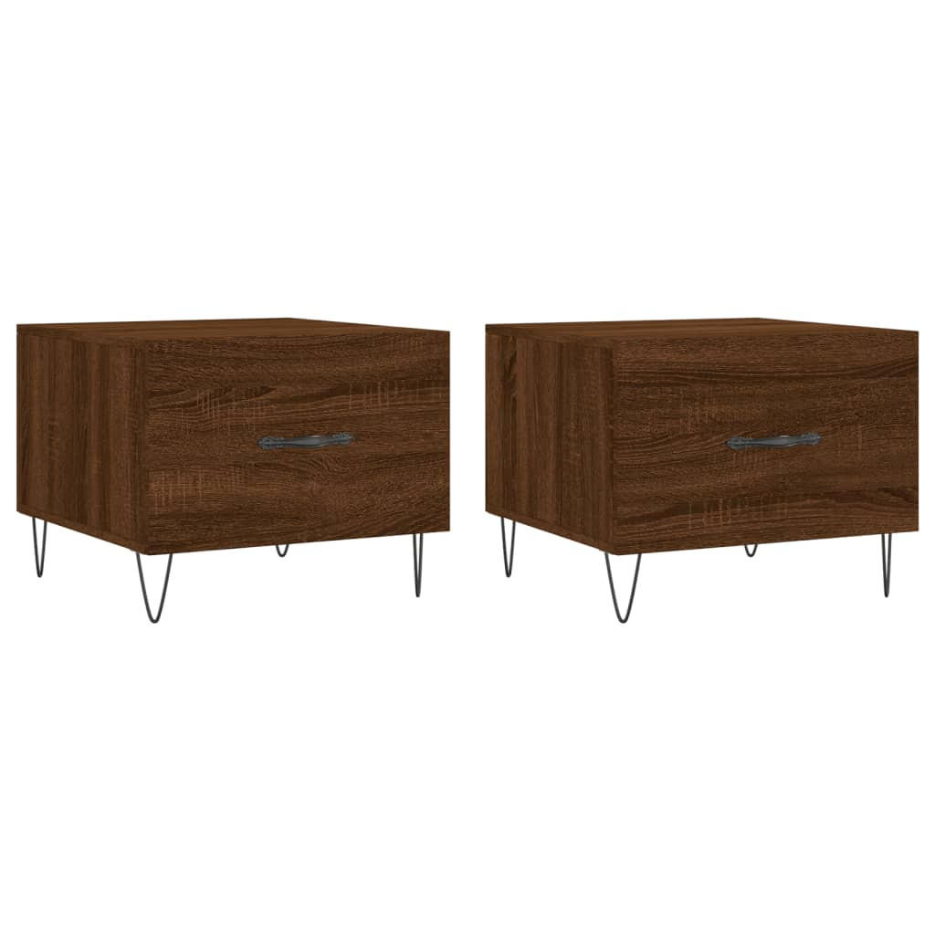 COUCHTISCHE 2 Stk. Braun Eichen-Optik 50x50x40 cm Holzwerkstoff - Braun, Holzwerkstoff (50/50/40cm) - furnicato