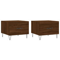 COUCHTISCHE 2 Stk. Braun Eichen-Optik 50x50x40 cm Holzwerkstoff - Braun, Holzwerkstoff (50/50/40cm) - furnicato