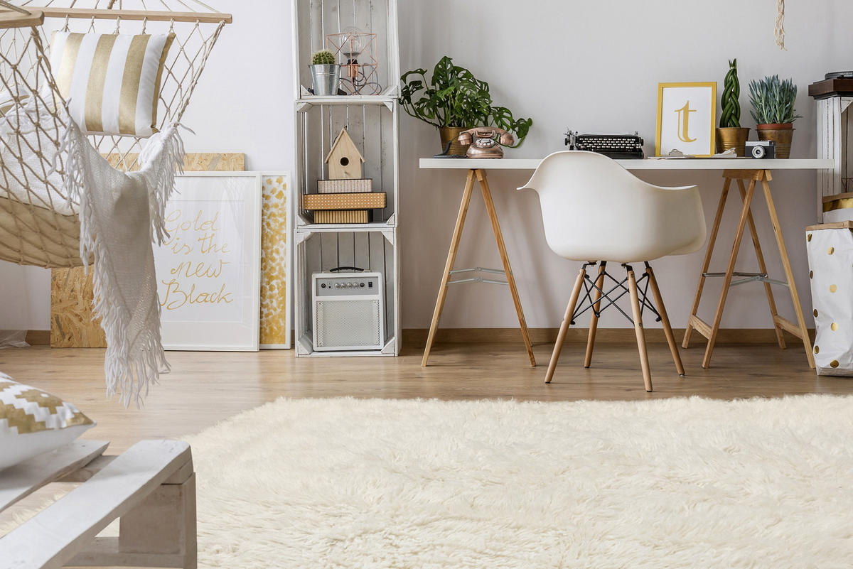 FLOKATI WOLLE 150/200 cm - Beige, Textil (150/200cm) - rugsX