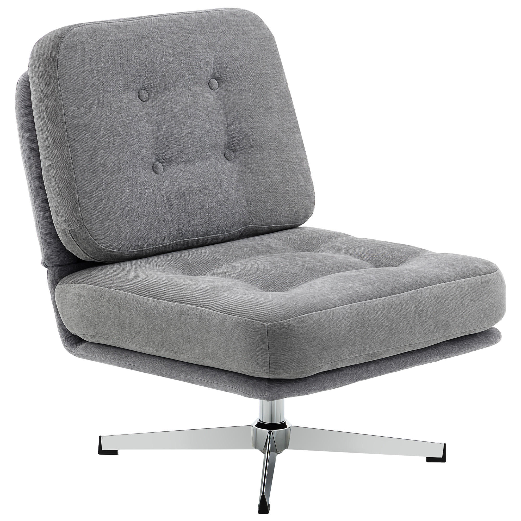 LOUNGESESSEL aus Polyester Hellgrau - Silberfarben/Hellgrau, Textil/Metall (70/84/87cm) - HOMCOM