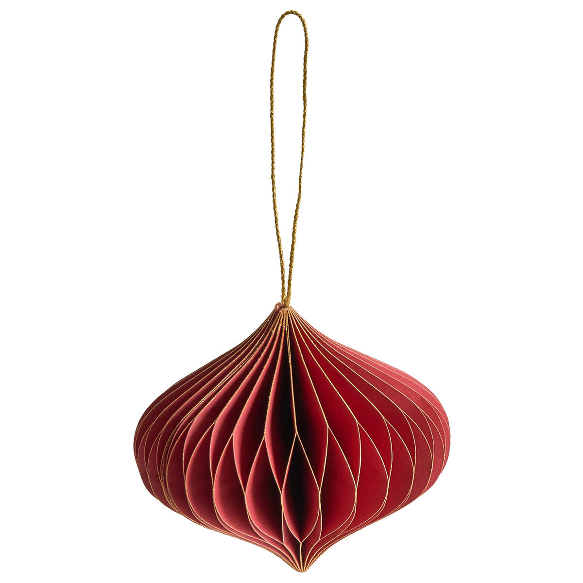 WEIHNACHTSBAUMSCHMUCK 18er Set Papier Rot Susa - Rot, Papier (12/10/12cm) - Beliani
