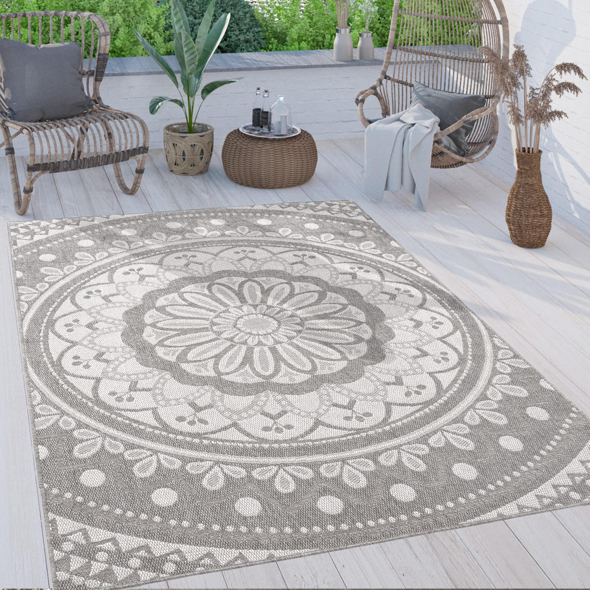 OUTDOORTEPPICH 240/340 cm Brescia 471 - Grau, Kunststoff (240/340cm) - Paco Home