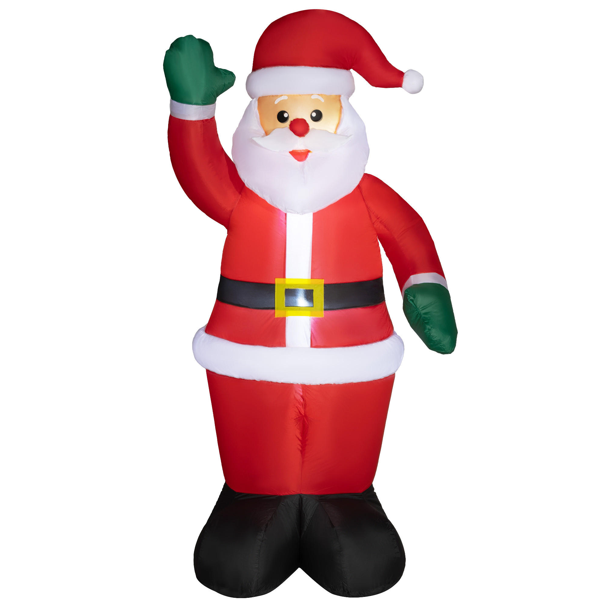 AUFBLASBAR Weihnachtsdeko 1,84 m Weihnachtsmann mit LED-Beleuchtung Gartendeko - Rot, Kunststoff (60/184/88cm) - Outsunny