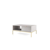 COUCHTISCH Font 104x46x68 cm - Modern Wohnzimmertisch Gefertigt aus Robuster Laminierter Spanplatte - Grau - Grau, Holzwerkstoff (46/104/68cm) - Chilly