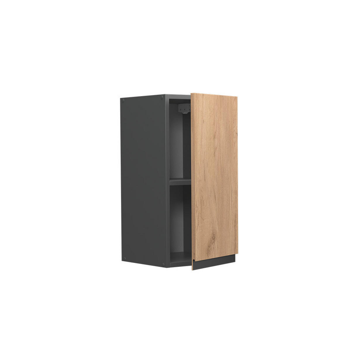 HÄNGESCHRANK R-Line Goldkraft Eiche 30 cm J-Shape - Anthrazit/Eiche Wotan, Holzwerkstoff (30/60/31cm) - Vicco