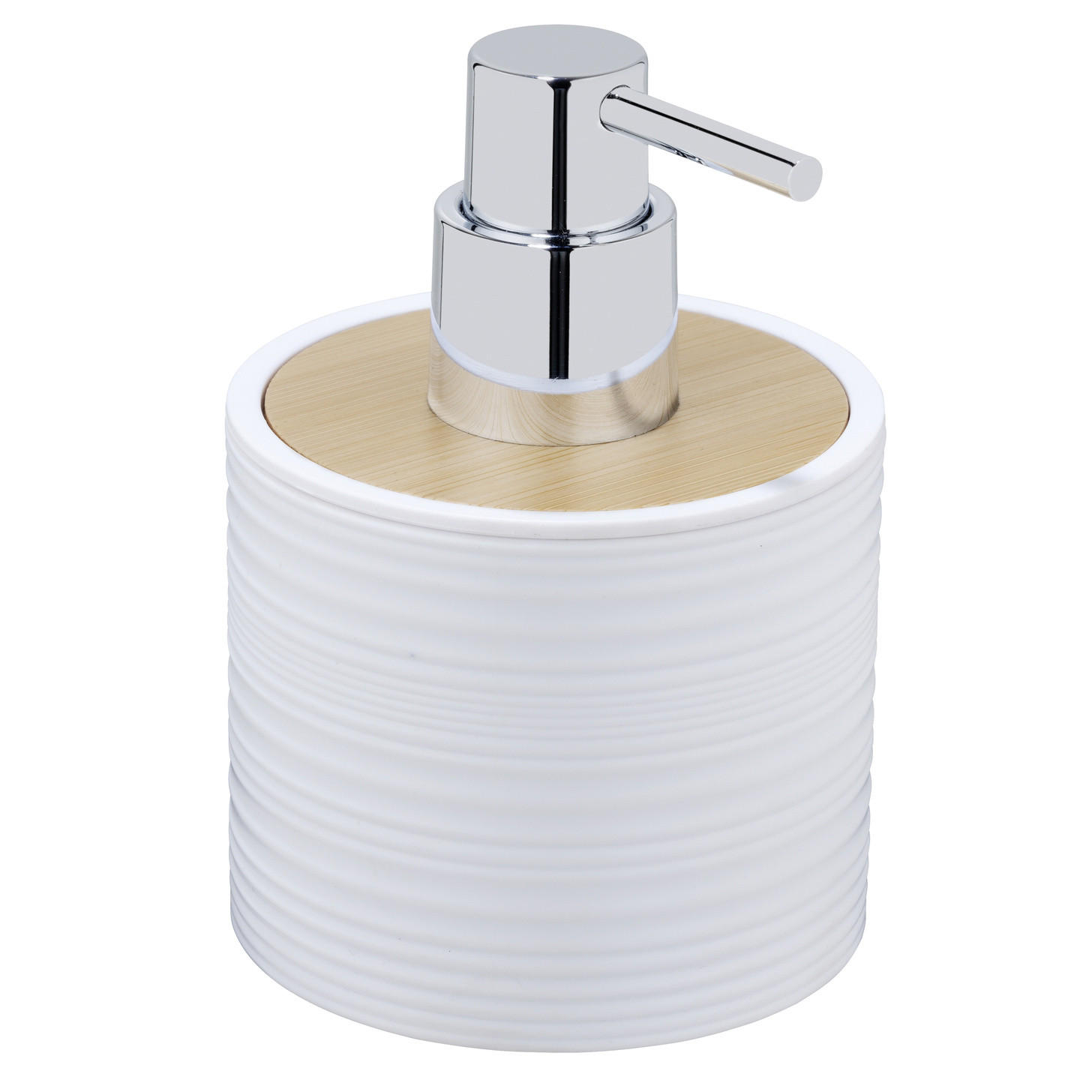 SEIFENSPENDER mit geriffeltem Muster 350 ml 8,7/12,5/12,5 cm - Weiß, Kunststoff (12.5/12.5/8.7cm) - Allstar