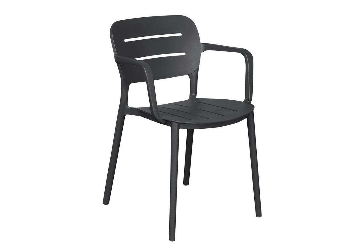 STAPELSTUHL Utah 56x53x79 cm, Kunststoff, Anthrazit - Anthrazit, Kunststoff (53/79/56cm) - dasmöbelwerk