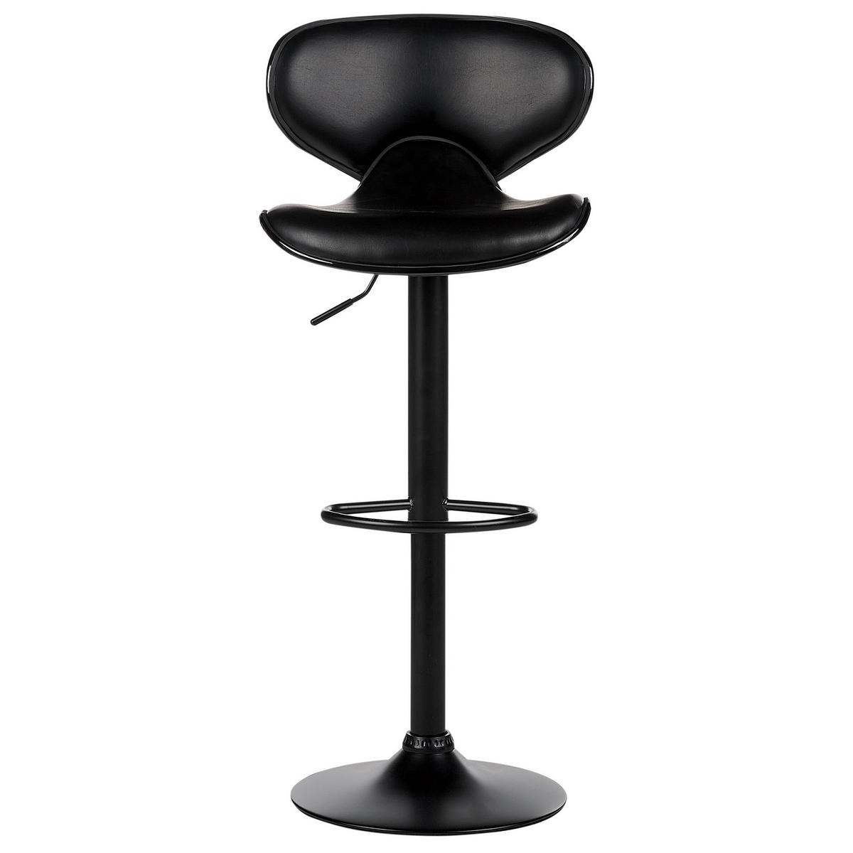 BARHOCKER 2er-Set Kunstleder schwarz höhenverstellbar Conway - Schwarz, Kunststoff (46/87/50cm) - Beliani
