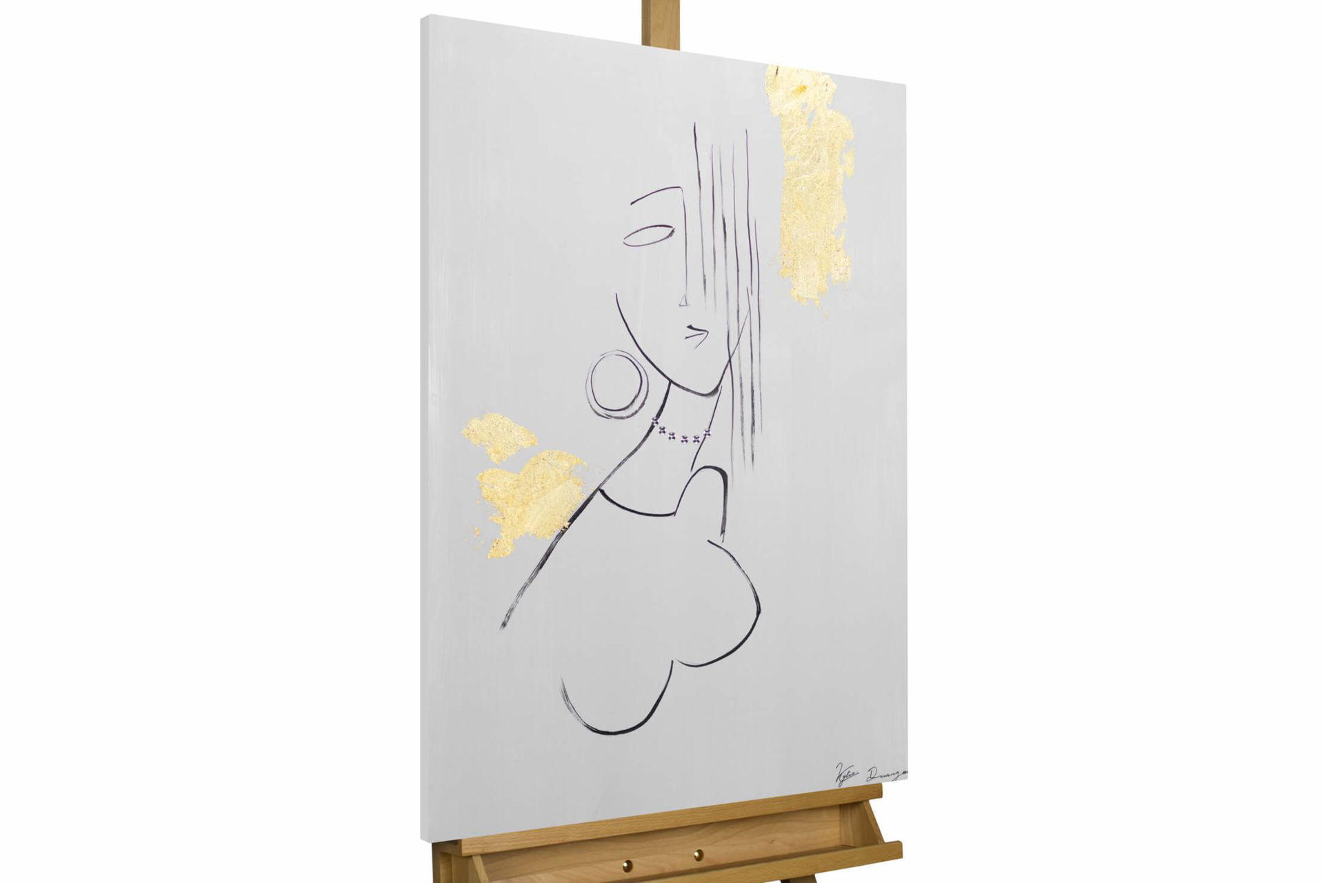 KUNSTLOFT RUČNĚ MALOVANÝ AKRYLOVÝ OBRAZ ČERNÝ, 60/90 CM