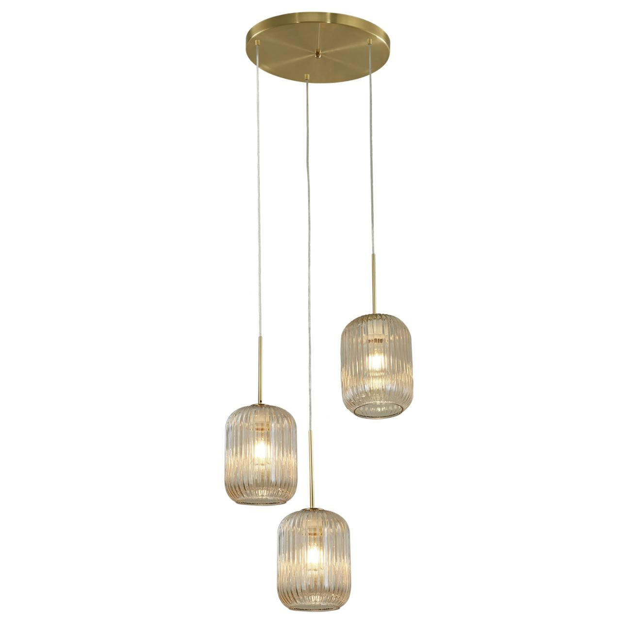 HÄNGELEUCHTE Rosalia, Bernstein und Gold, 40cm - Goldfarben, Glas (40/32/40cm) - KOSILUM