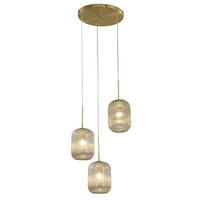 HÄNGELEUCHTE Rosalia, Bernstein und Gold, 40cm - Goldfarben, Glas (34.5/32/40cm) - KOSILUM