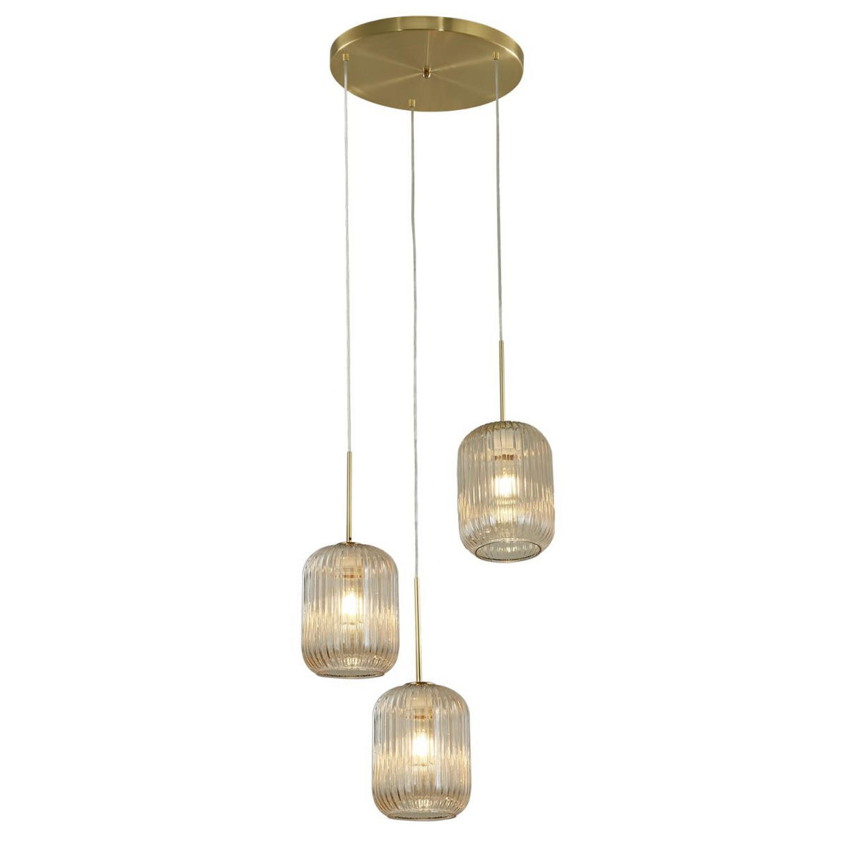 HÄNGELEUCHTE Rosalia, Bernstein und Gold, 40cm - Goldfarben, Glas (34.5/32/40cm) - KOSILUM