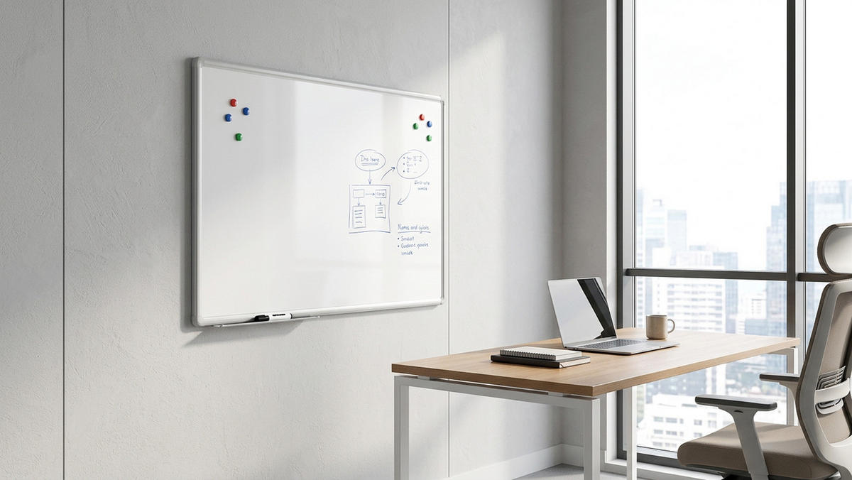 WHITEBOARD 90x60cm Magnetisches PREMIUM EXPO Alurahmen - Weiß, Metall (90/60/1.6cm) - ALLboards