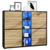 HIGHBOARD Cuba Türen in Eiche Natur - Eichefarben, Holzwerkstoff (130.5/105.5/35.5cm) - Vladon
