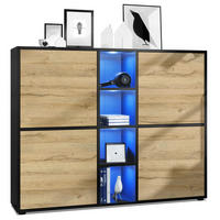 HIGHBOARD Cuba Türen in Eiche Natur - Eichefarben, Holzwerkstoff (130.5/105.5/35.5cm) - Vladon