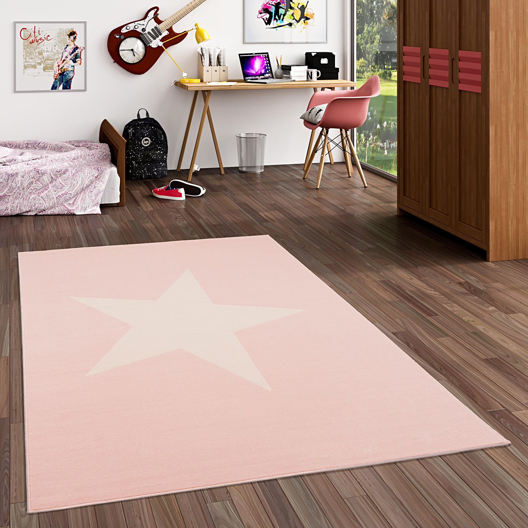 KINDER UND JUGEND TEPPICH TRENDLINE STERN PASTELL - Rosa, Textil (140/200cm) - Pergamon