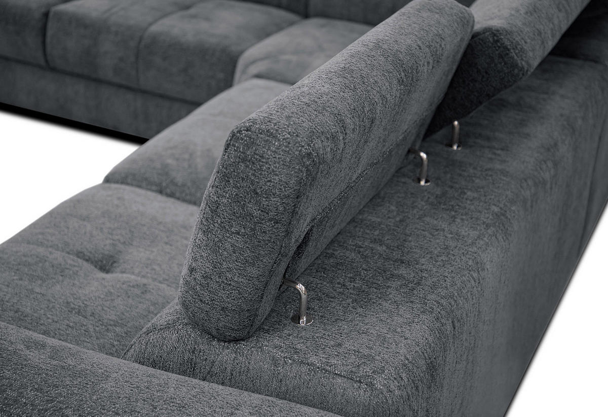 ECKSOFA CALVERA 5-Sitzer, graphitfarben - Graphitfarben, Holzwerkstoff/Textil (239/298cm) - Courtois Laville