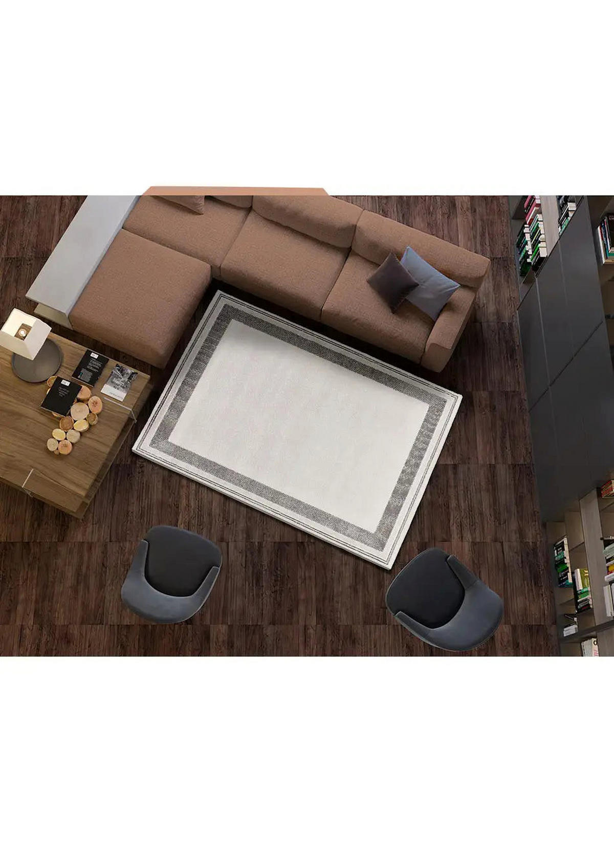 WEBTEPPICH Weiß / Schwarz Marco 80/150 cm - Schwarz/Weiß, Naturmaterialien/Textil (80/150cm) - Atticgo