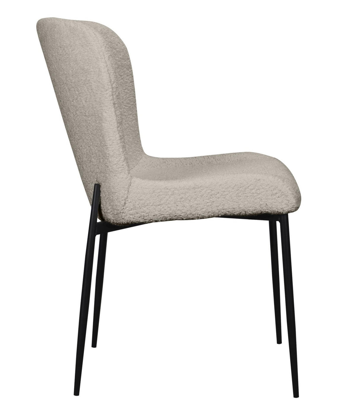 POLSTERSTUHL Neul Hellgra / Schwarz mit Bouclé-Bezug - Hellgrau/Schwarz, Textil/Metall (50/81/54.5cm) - Selsey