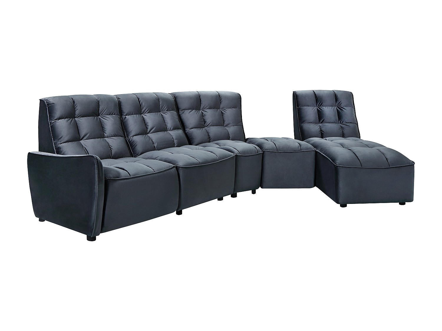 RELAXSOFA - 6 Personen - stoff - anthrazitgrau Alford - Anthrazit, Textil (323/104/210cm) - Vente-Unique