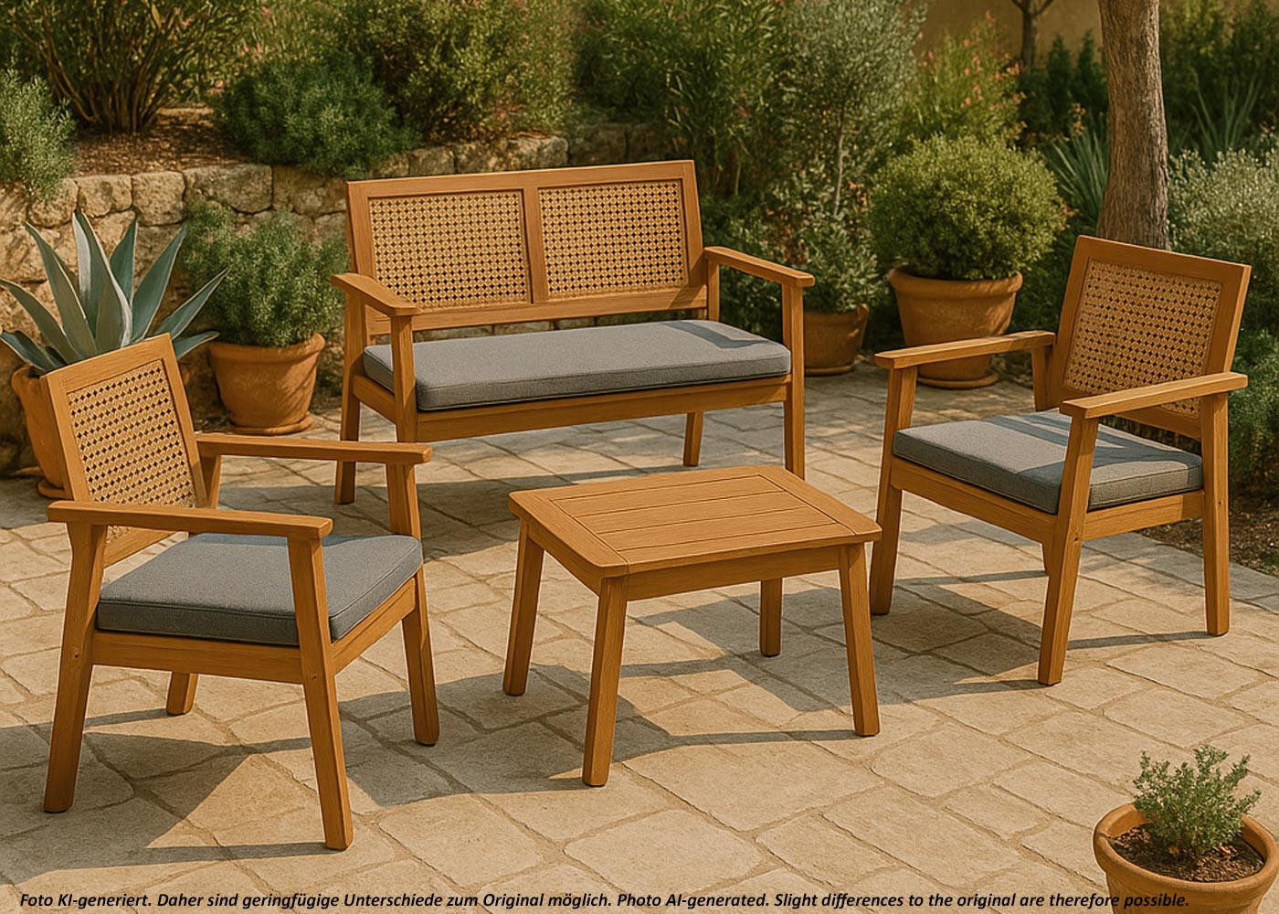 GARTEN-GARNITUR MVG- Grau - Grau, Holz - MCW