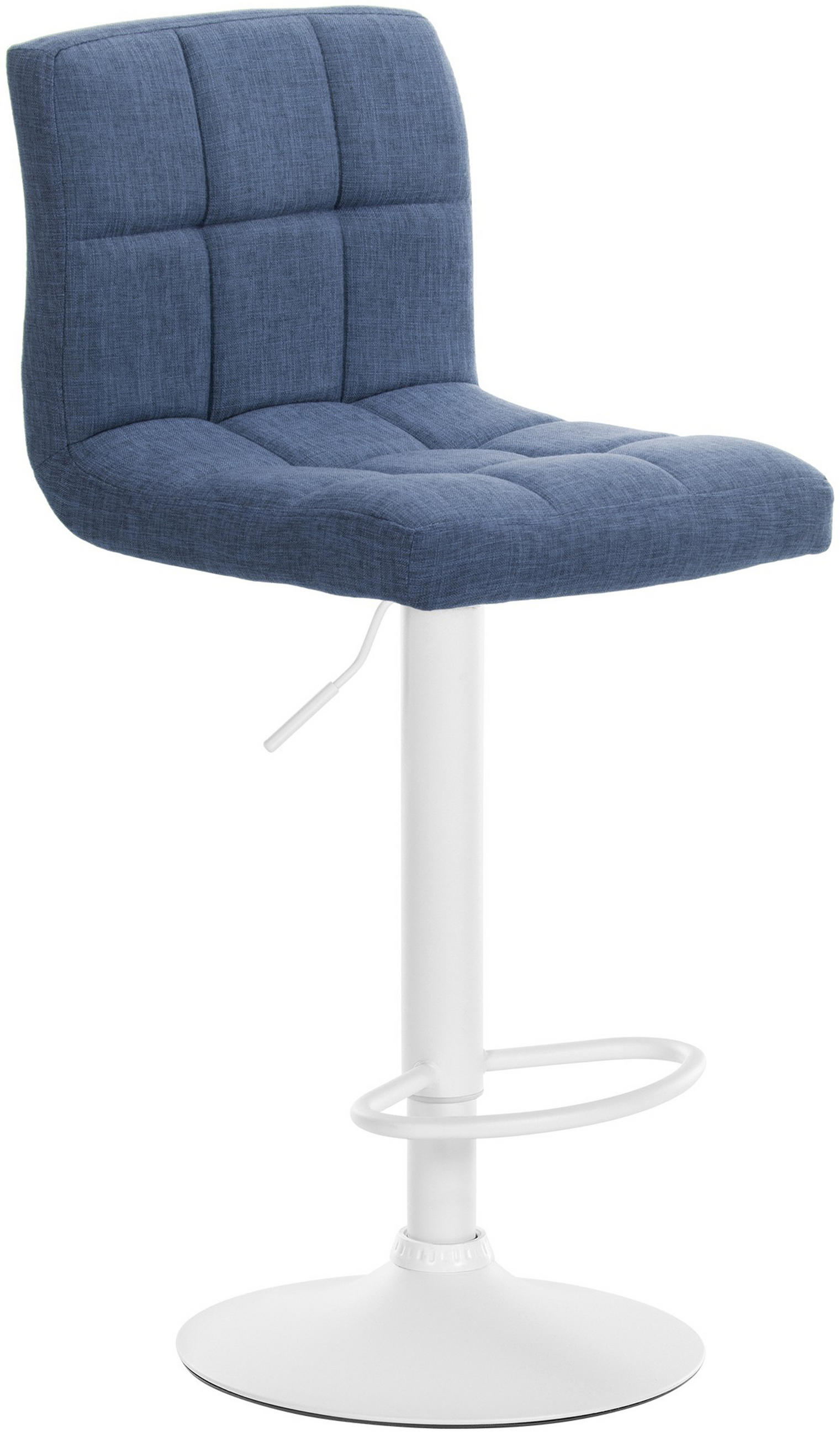 BARHOCKER Cala Stoff weiß blau - Blau/Weiß, Textil/Metall (46/114/47cm) - TPFLiving