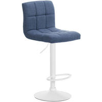 BARHOCKER Cala Stoff weiß blau - Blau/Weiß, Textil/Metall (46/114/47cm) - TPFLiving