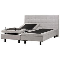 POLSTERBETT verstellbar 180x200 cm Grau Duke - Hellgrau, Textil (180/200cm) - Beliani