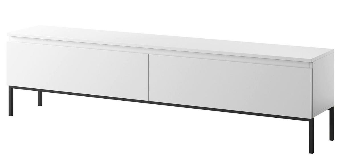 TV-SCHRANK Bemmi Weiß mit schwarzen Beinen, 175 cm - Schwarz/Weiß, Holzwerkstoff/Metall (175/46/32cm) - Selsey