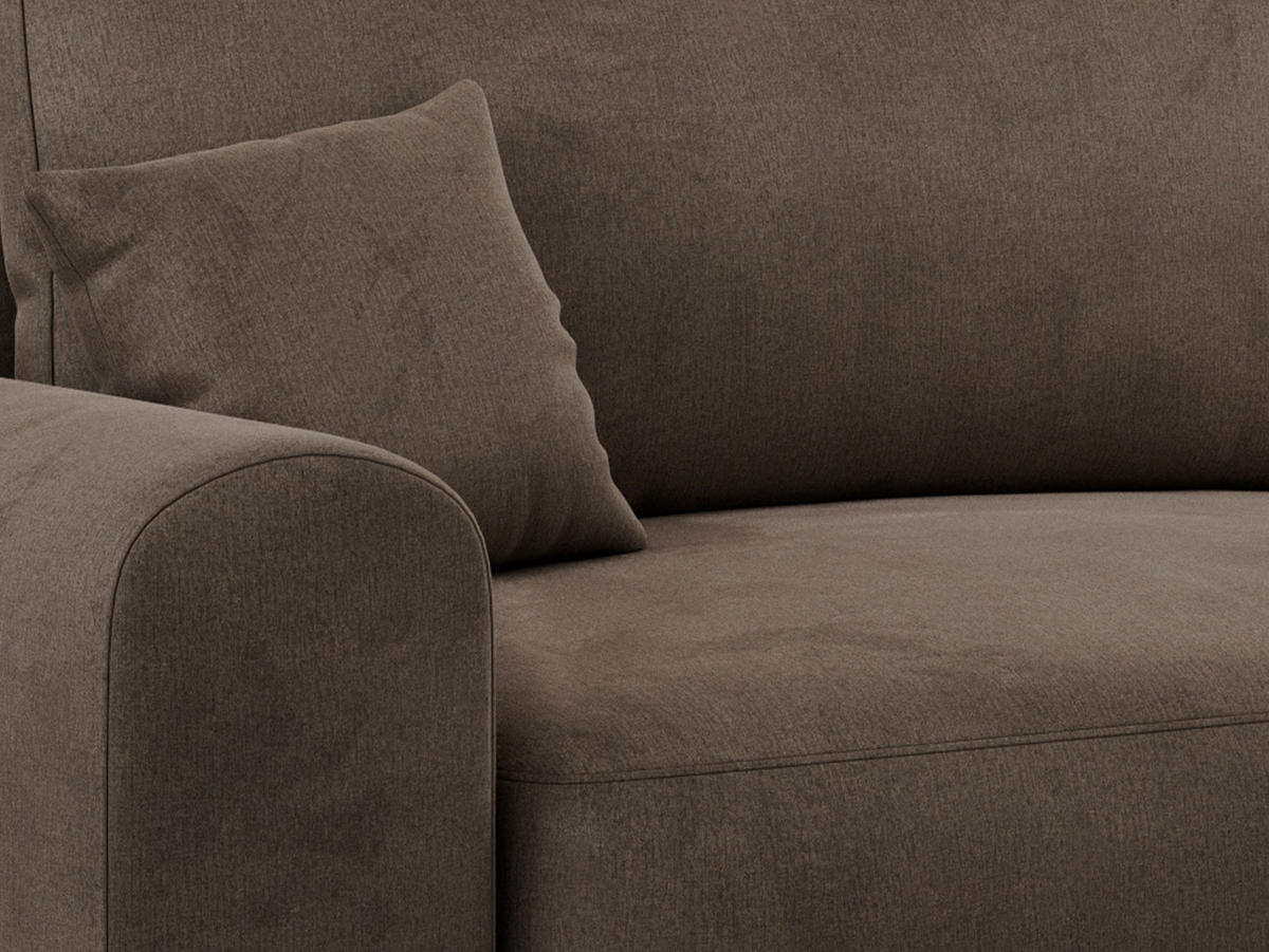ECKSOFA NELSON Braun Velvet - Schwarz/Braun, Kunststoff/Textil (274/152cm) - MKS