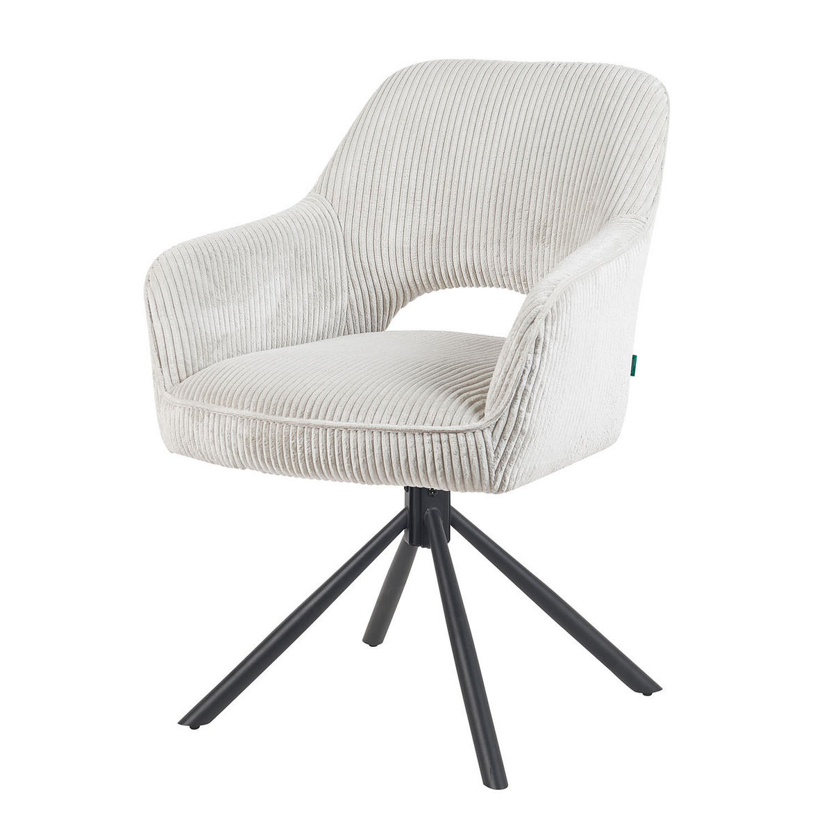 DREHSTUHL Mika-Ben - Hellgrau/Schwarz, Textil/Metall (60/87/65cm) - DUBI Möbel