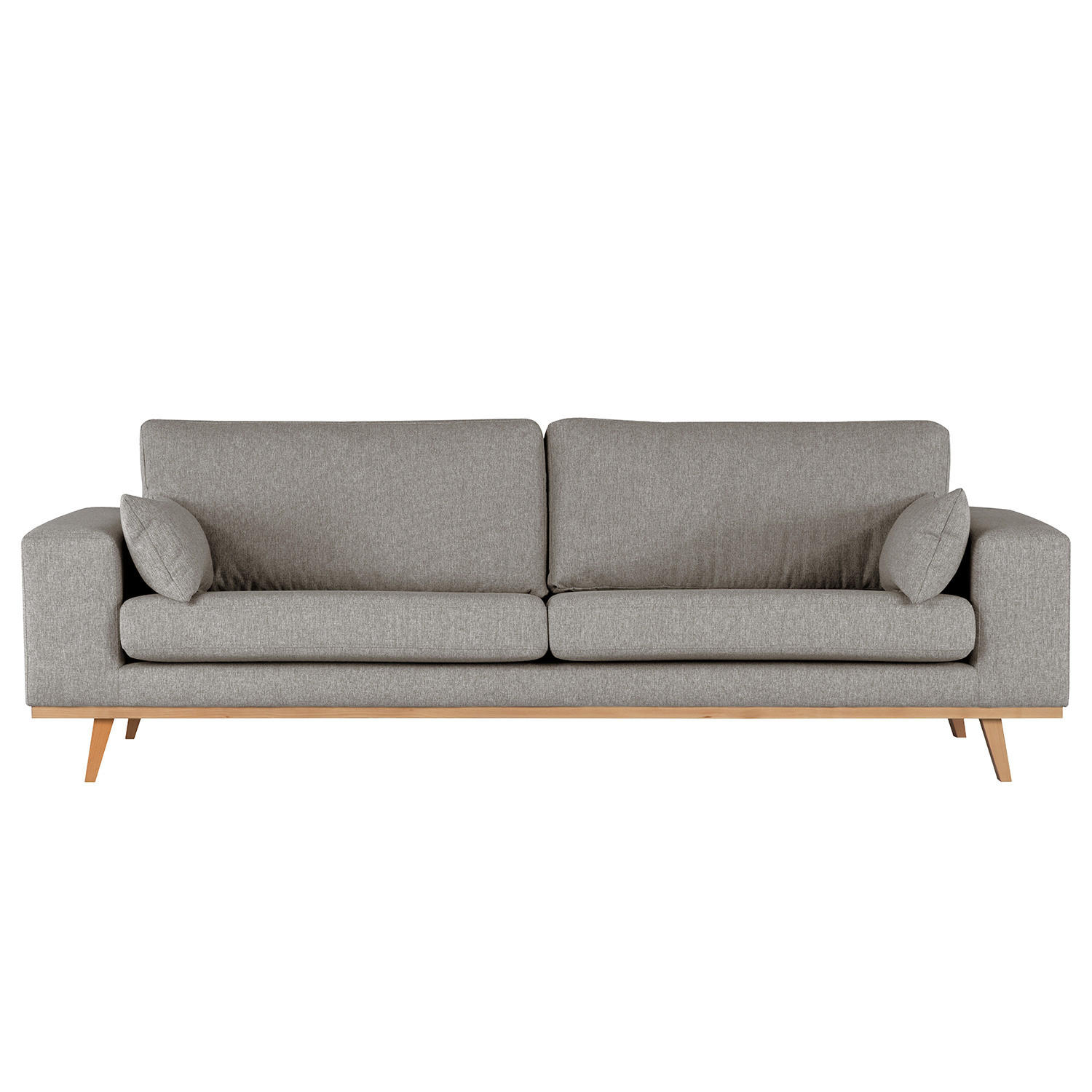 3-SITZER SOFA - Graubraun/Buchefarben, Textil (237/81/88cm) - home24