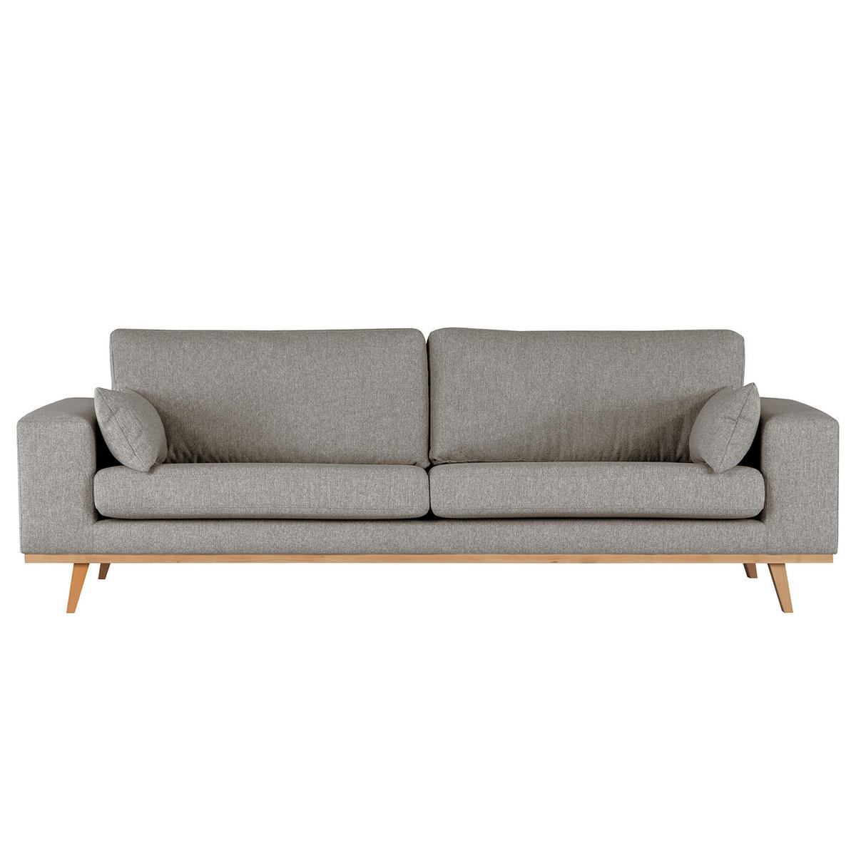 3-SITZER SOFA - Graubraun/Buchefarben, Textil (237/81/88cm) - home24