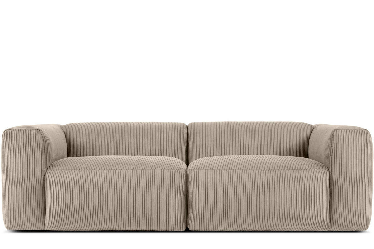 2,5-SITZER-MODULSOFA BUFFO mit extrem weicher und bequemer Sitzfläche, Kordstoff, beige - Beige, Textil (250/73/96cm) - KONSIMO®