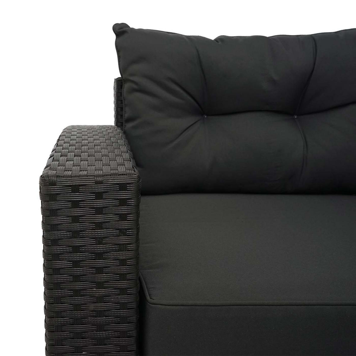 GARTEN-SET Schwarz Kissen Dunkelgrau - Schwarz, Metall - PROREGAL