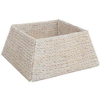 WEIHNACHTSBAUMKRAGEN 60/60/28 cm Weiß Wasserhyazinthe - Weiß, Naturmaterialien (60/28/60cm) - vidaXL