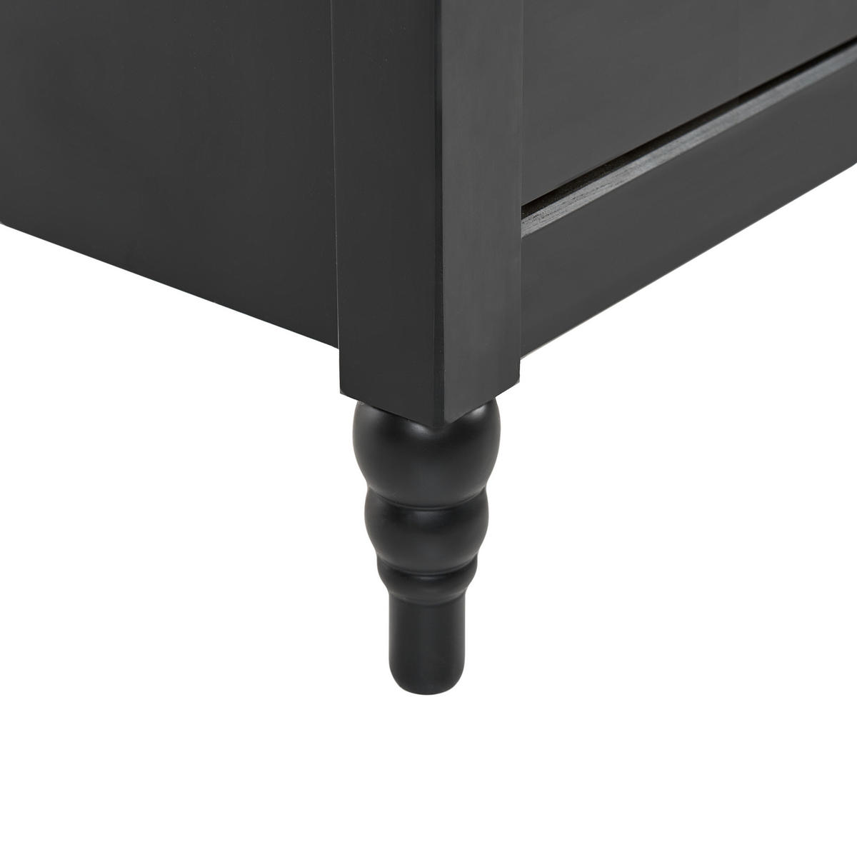 NACHTTISCH mit 2 Schubladen Kiefernholz Schwarz Shillington - Schwarz, Holz (35/46/52cm) - Beliani