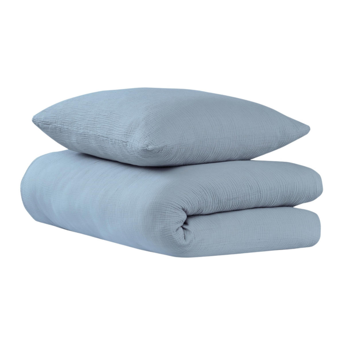 BETTWÄSCHESET Lennox - Musselin - 2-teilig - 135x200cm - Hellblau - Hellblau, Textil (135/200cm) - Uncover by Schiesser