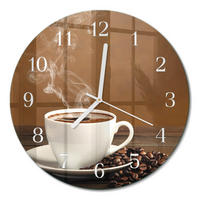 WANDUHR fi30 cm - Kaffee - Braun, Glas (30/30/0.4cm) - TULUP