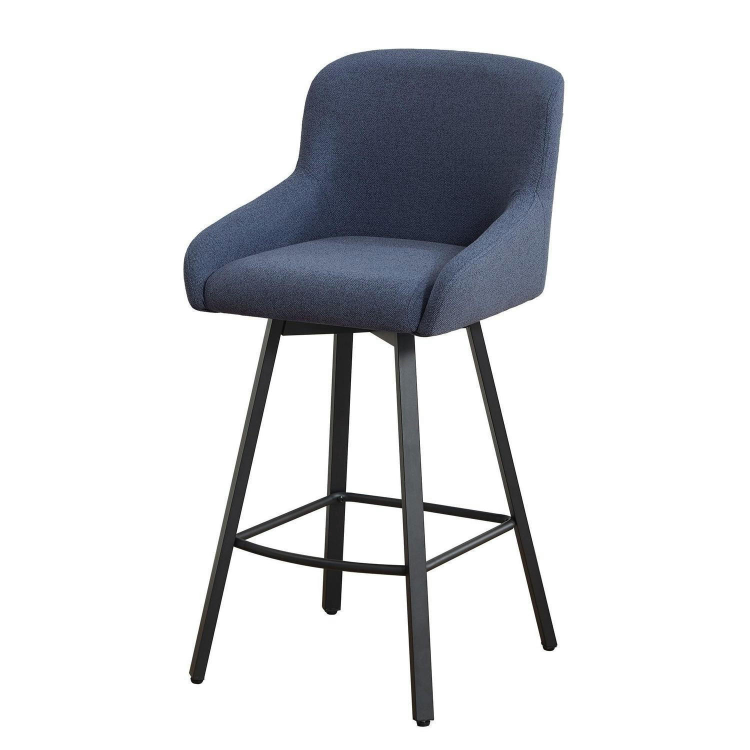 BARHOCKER 360° drehbar mit Fußstütze 66,5 cm blau 1er Set - Blau, Textil (49/110/38cm)