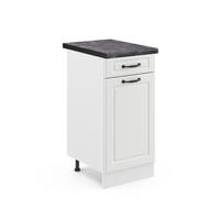 KÜCHENUNTERSCHRANK R-Line Weiß Landhaus 40 cm, AP Anthrazit - Weiß, Holzwerkstoff (40/81.6/60cm) - Vicco