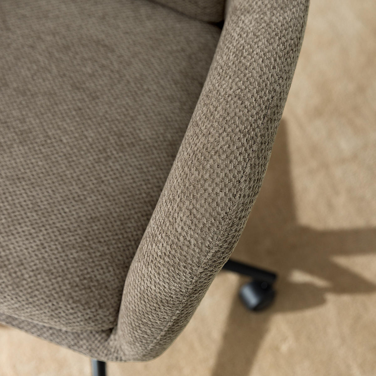 BÜRODREHSTUHL - Schwarz/Braun, Textil/Metall (61/85/61cm) - home24